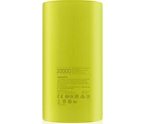 ADATA Power Bank P20000D 20000mAh 2.1A (żółty) - 518796 - zdjęcie 2